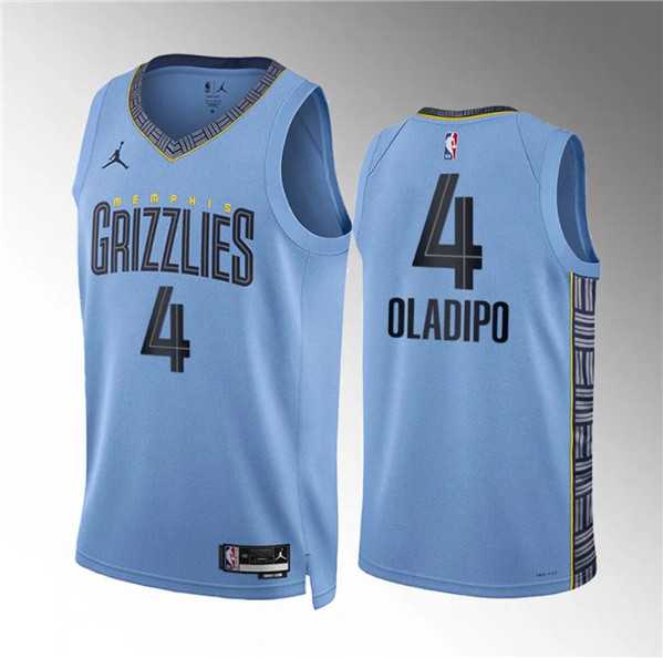 Mens Memphis Grizzlies #4 Victor Oladipo Blue Statement Edition Stitched Jersey Dzhi
